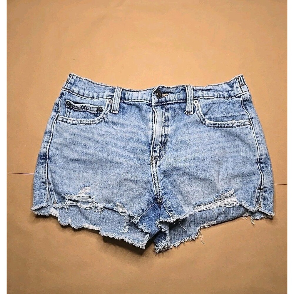 Aerie Women's Blue Denim Jean distressed Shorts S